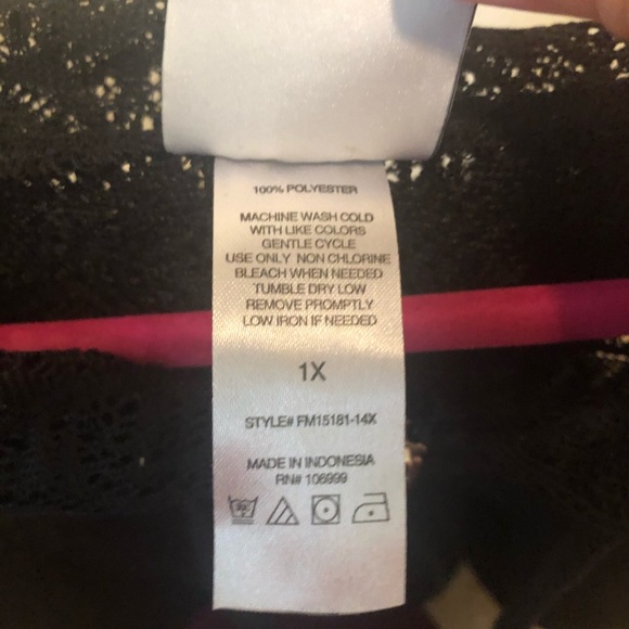 Black Lace Swimsuit cover up with zipper and hood size 1X - Picture 6 of 8